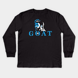 Leo Messi GOAT, Argentina Football Kids Long Sleeve T-Shirt